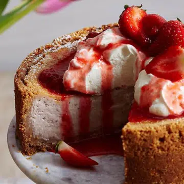 recipe for Baked-strawberry-cheesecake