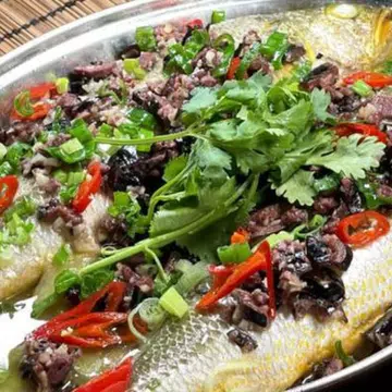 Steamed Yellow Croaker With Salted Black Olives