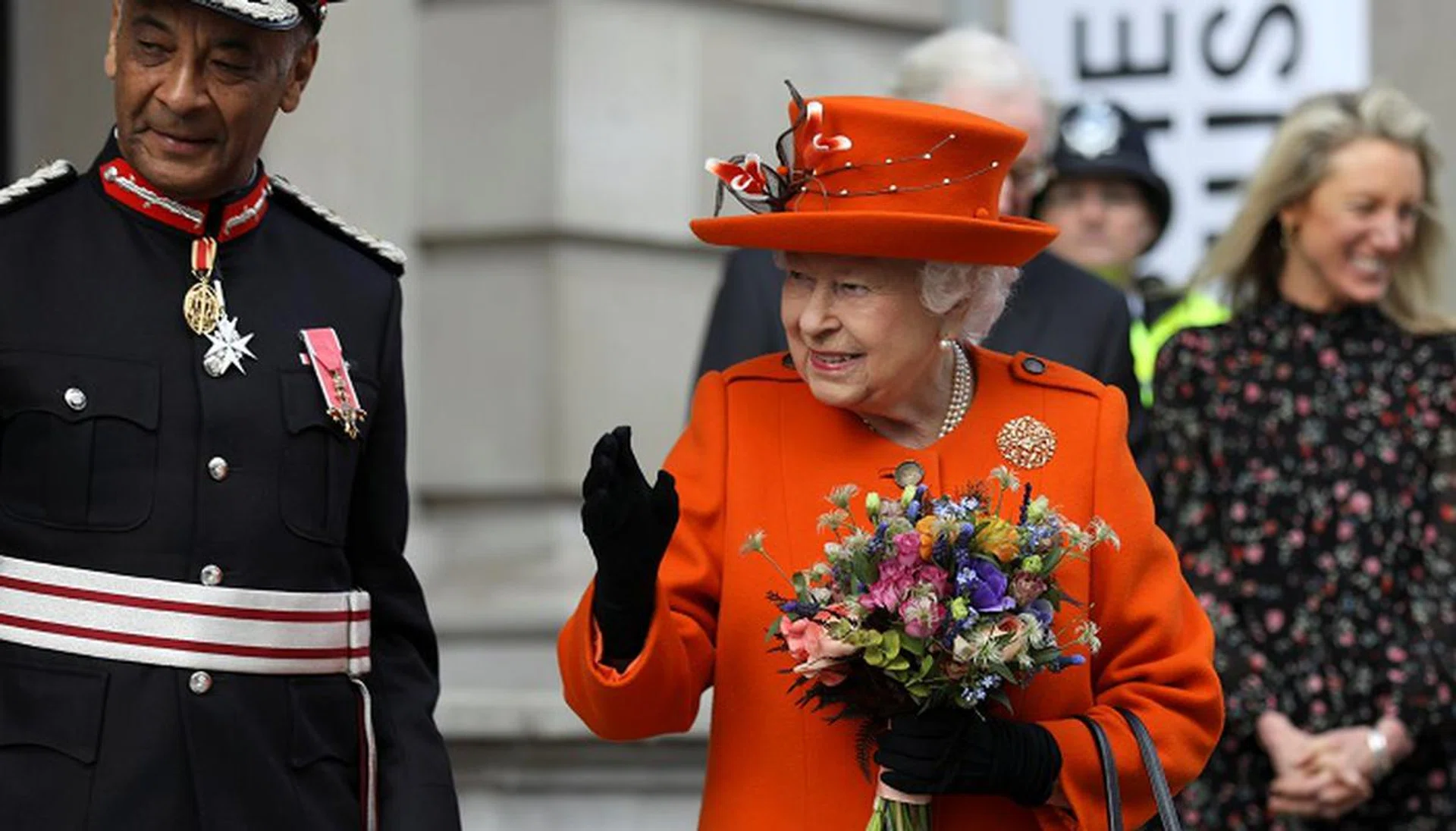 Britain's Queen Elizabeth leaves after a visit to the Science Museum in London, Britain March 7, 2019. 