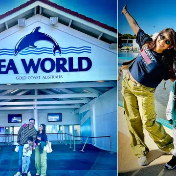 Singaporean mum at Brisbane Sea World and the Gold Coast with her son