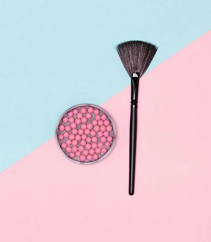 For a really natural glow, apply a pretty pink blush on the apples of the cheeks before applying bronzer will give your skin a rosy glow.