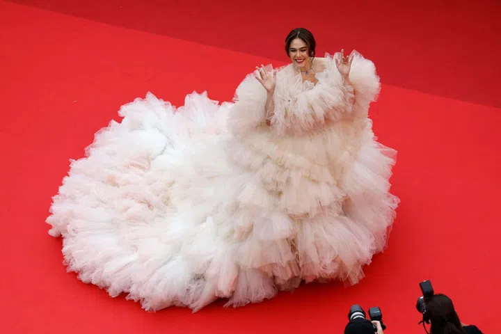 CANNES, FRANCE - MAY 17: Araya Hargate attends the "Monster" red carpet during the 76th annual Cannes film festival at Palais des Festivals on May 17, 2023 in Cannes, France. (Photo by Guillaume Horcajuelo/Pool/Getty Images)