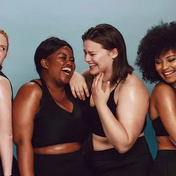 An image of four women of different ethnicity in sports wear. For a story that features high-tech body treatments like firming, anti-cellulite and fat-freezing.