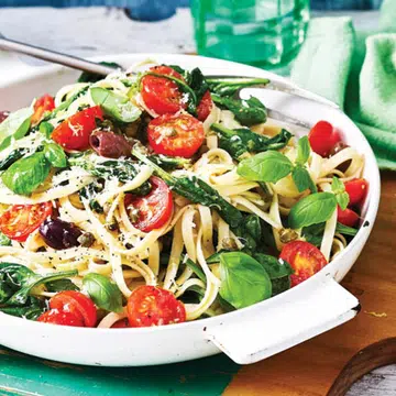 recipe for Spinach, Tomato and Lemon Linguine