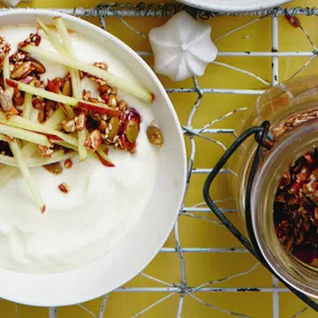 Yoghurt With Candied Nut Topping