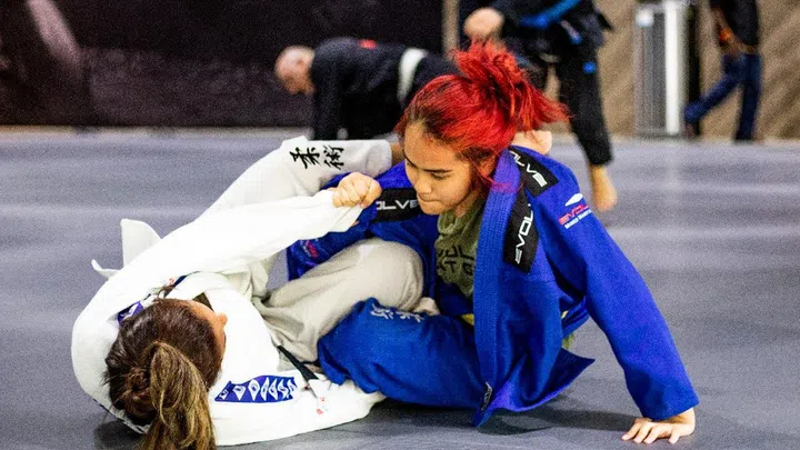 Advanced BJJ female students in a workshop with Marcus Buchecha at Evolve MMA, Singapore
