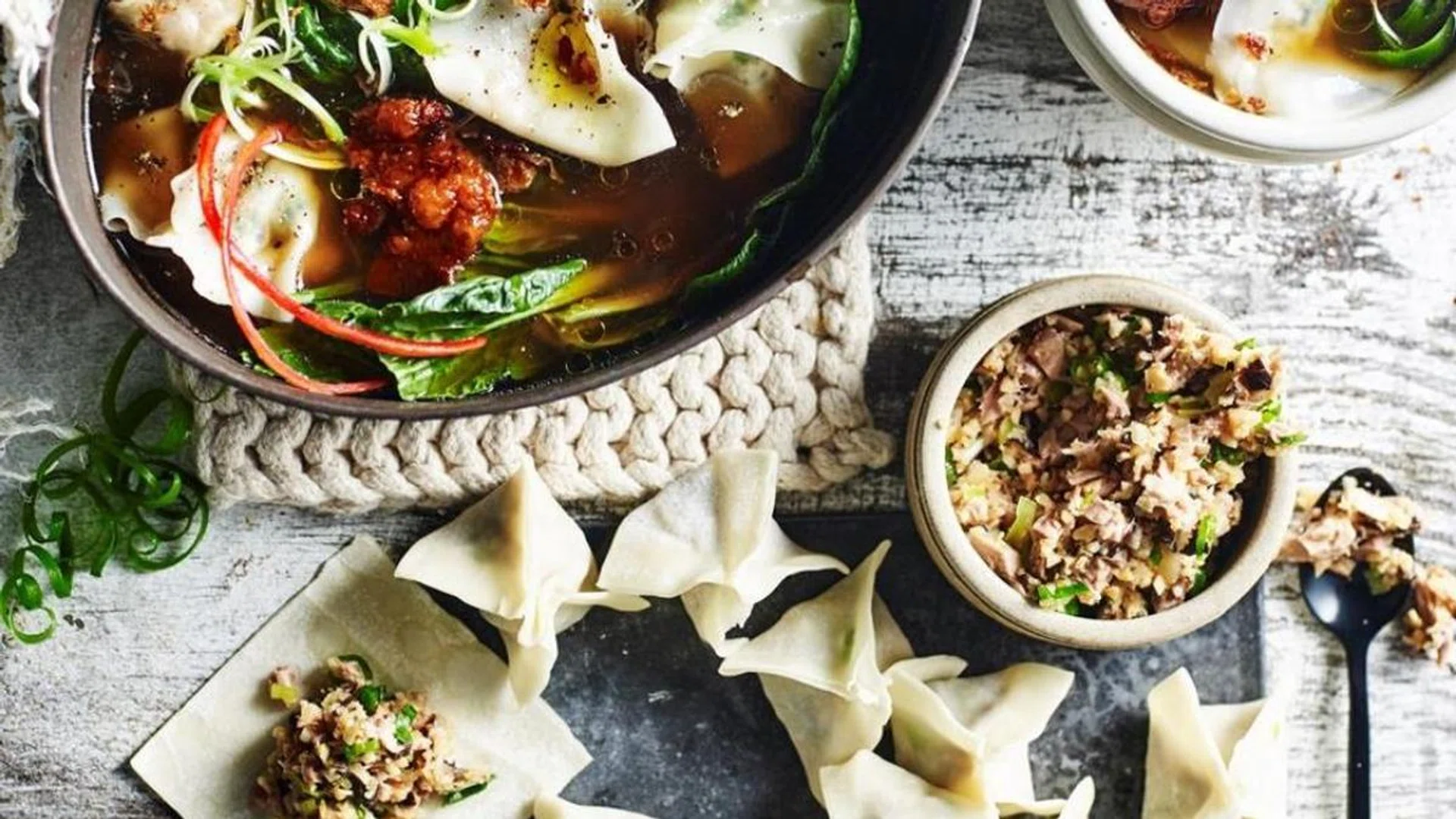 Duck Wontons In Broth