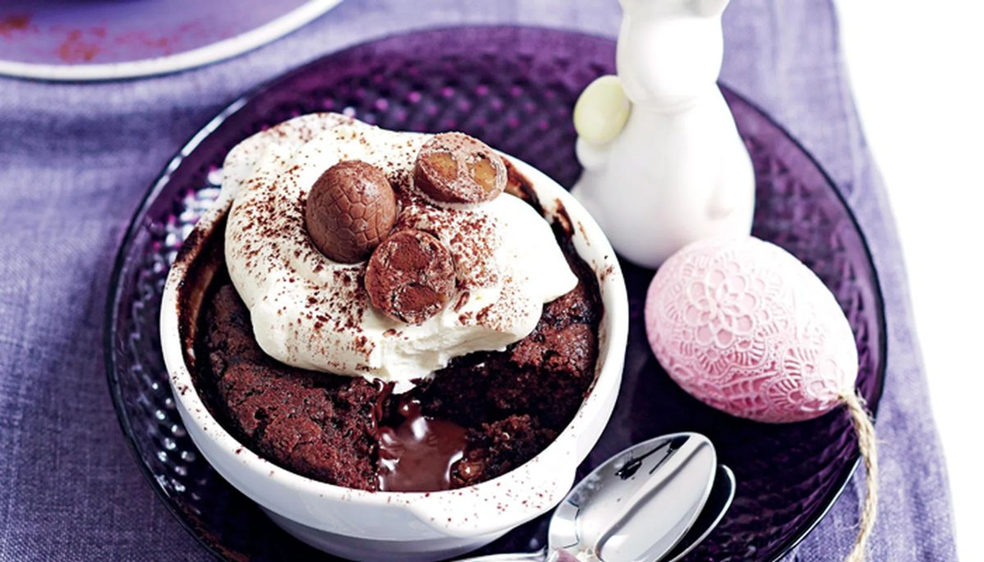 Easter Egg-stravaganza! - Choc-Caramel Self-Saucing Puddings