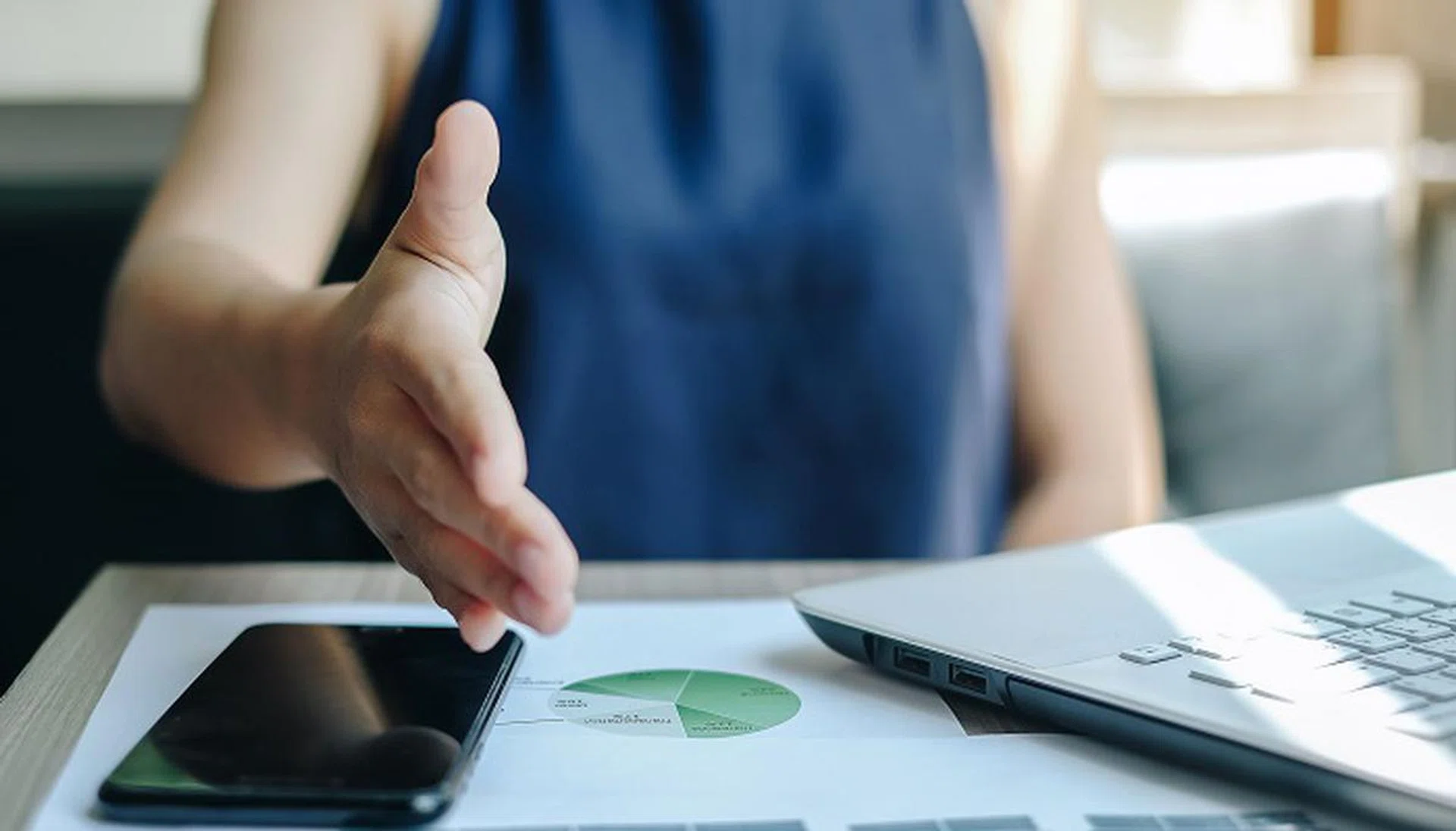 Businesswoman for agreement, accept in financial or cooperation. Business target, Success and teamwork concepts