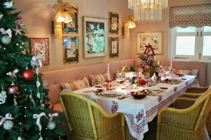 Ms Juliane Bailey, founder of The Jungle Emporium, says one can never go wrong with red for Christmas. ST PHOTO: JASON QUAH