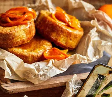 Mandarin Almond Cakes With Candied Cumquats