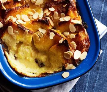 Bread & Butter Pudding With Banana & Almonds