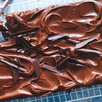 a chocolate on chocolate slab cake