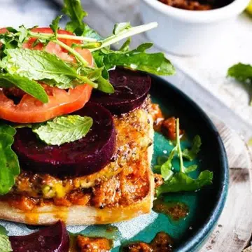 Quinoa & Zucchini Haloumi Burgers