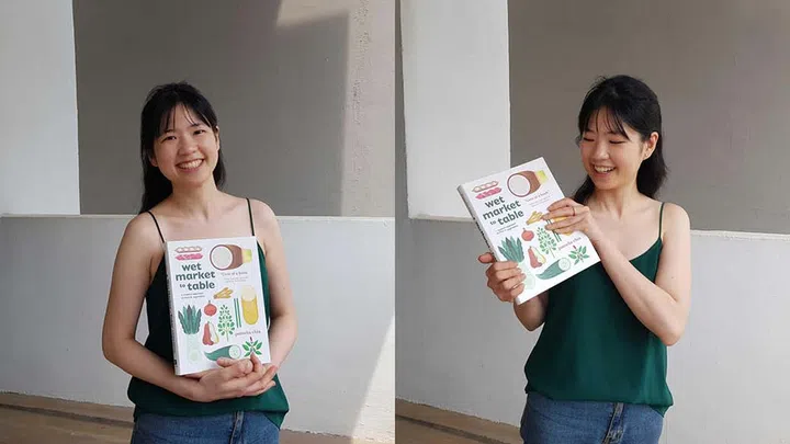 Chef and author Pamelia Chia with her book, Wet Market To Table /  Photo: Epigram Books