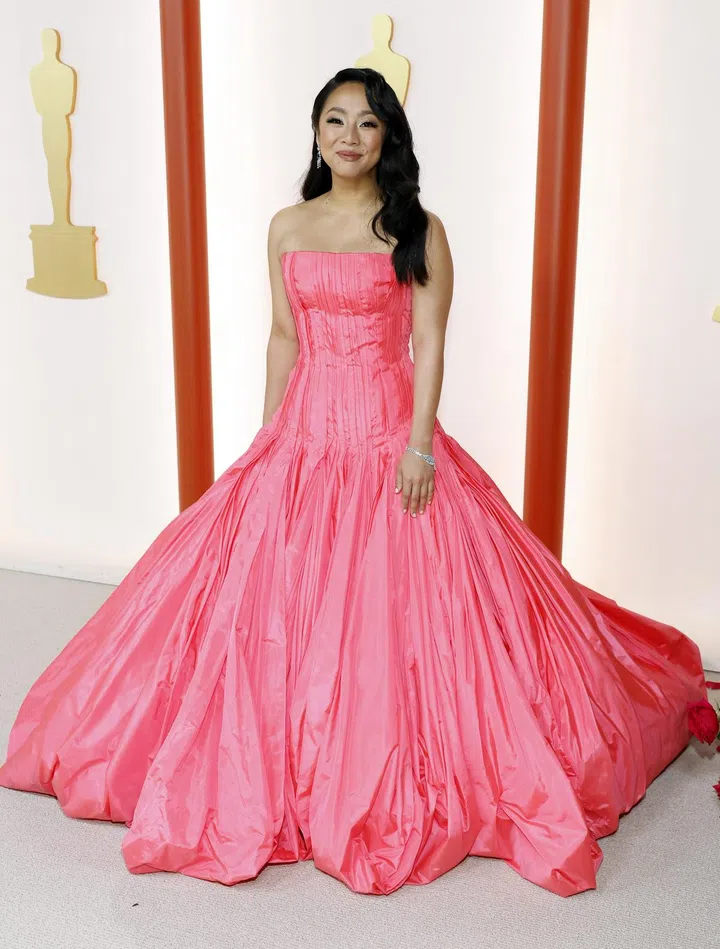 HOLLYWOOD, CALIFORNIA - MARCH 12:  Stephanie Hsu attends the 95th Annual Academy Awards on March 12, 2023 in Hollywood, California. (Photo by Mike Coppola/Getty Images)
