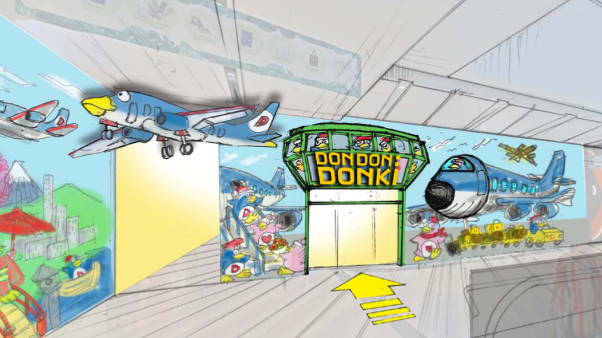 Artist's impression of the Jewel Changi outlet. Image credit: Don Don Donki/Jewel Changi