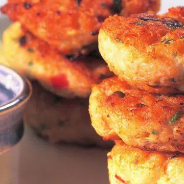 recipe for Spicy crab and prawn fritters with chilli lime dipping sauce