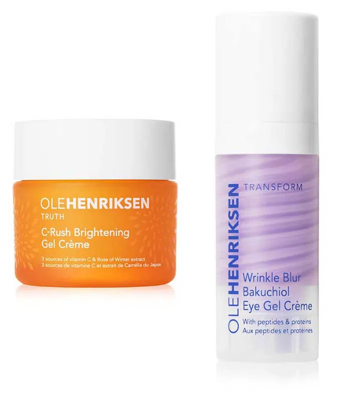 Ole Henriksen C-Rush Brightening Gel Crème ($68), Wrinkle Blur Bakuchiol Eye Gel Crème ($69). 