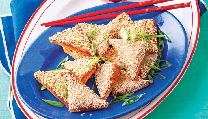 Yum cha favourites - Prawn & salmon toasts