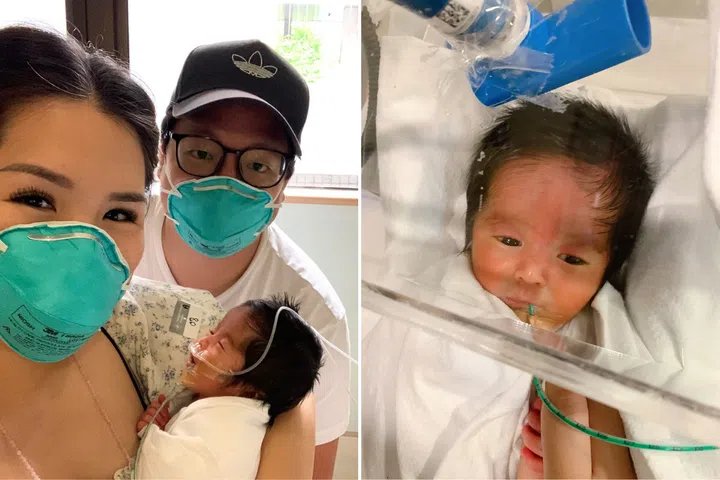 Mum of 5, chantal choo with her husband and their daughter, who has a rare genetic condition