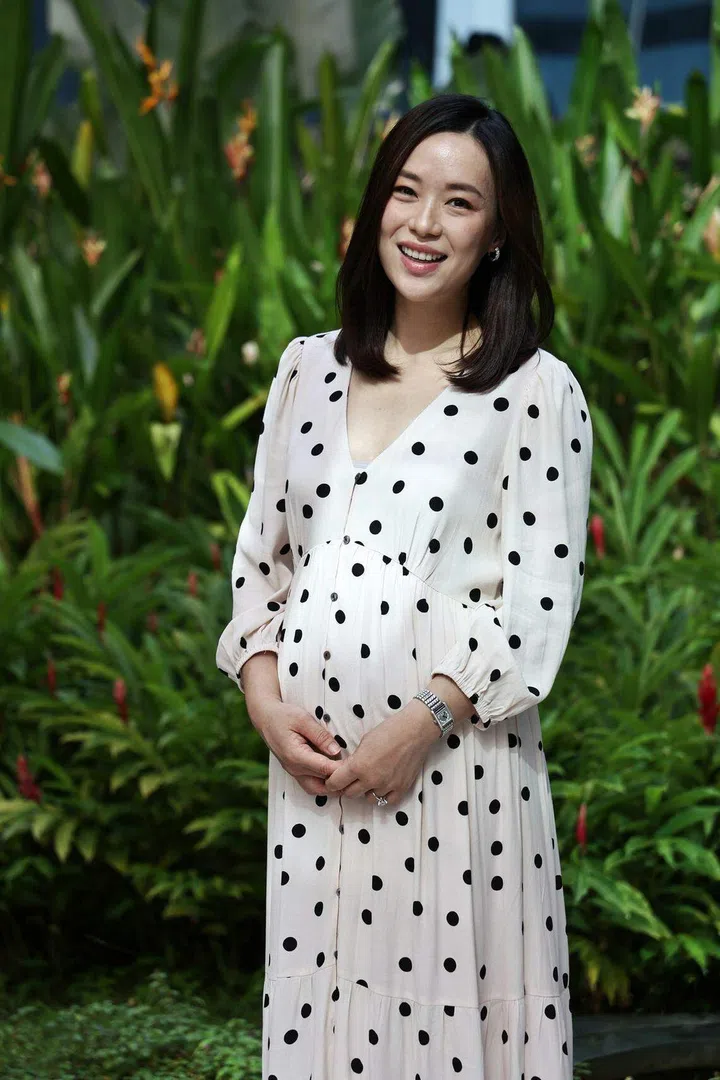 As an actress, Rebecca Lim feels the pressure of losing pregnancy weight gain, but stresses her health is more important. ST PHOTO: HESTER TAN