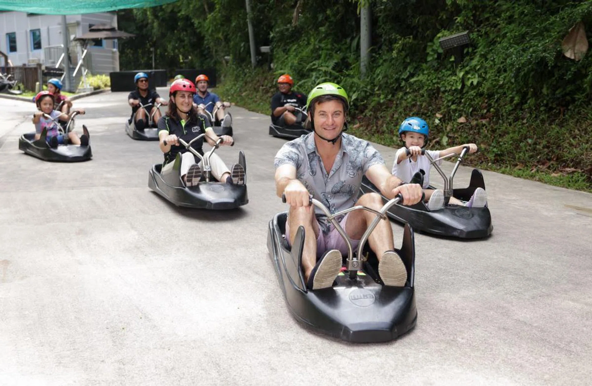 Clarke gayford riding Skyline Luge Sentosa Singapore