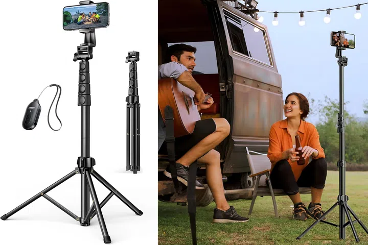 selfie stick, tripod, bluetooth