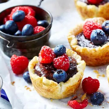 Chocolate Custard Tarts With Fresh Berries