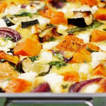 Roasted Pumpkin Spinach & Feta Slice