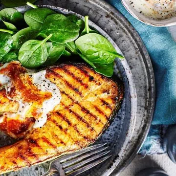 Kerala-Style Salmon With Lime Pickle Yoghurt