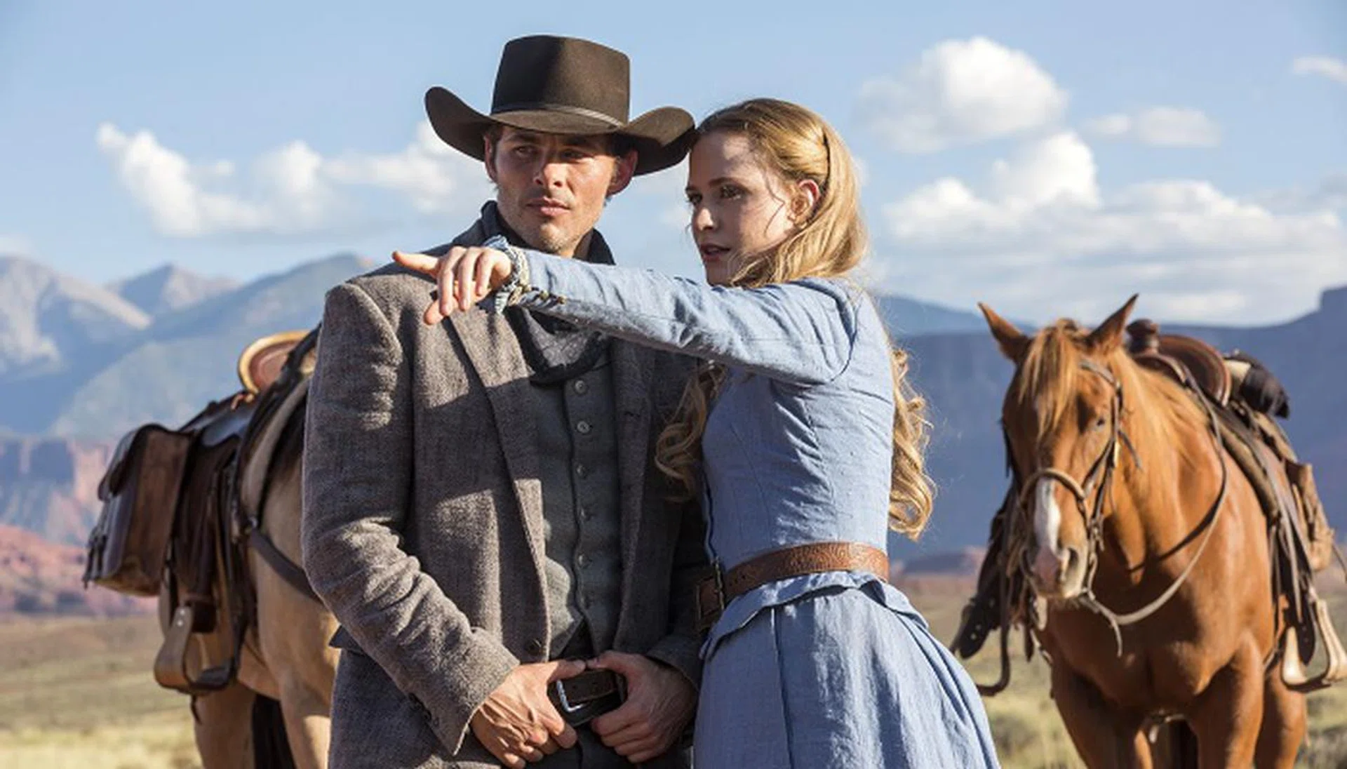 WESTWORLD (2016) - EVAN RACHEL WOOD - JAMES MARSDEN. Season 1. Credit: WARNER BROS. TELEVISION / Album