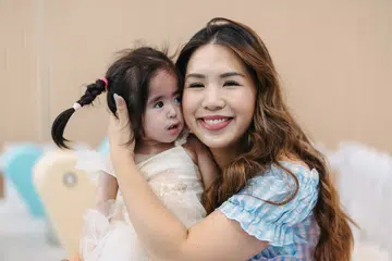 Singaporean mum Chantal Choo and her daughter Camila, who has a rare genetic condition