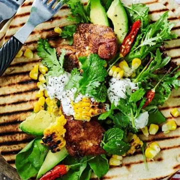 Grilled Chicken & Corn Salsa Wrap