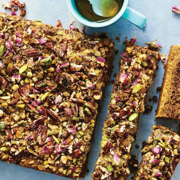 Spiced Nut Cake recipe with pecans, walnuts and pistachios