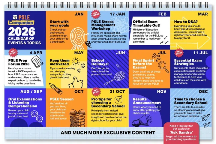 ST PSLE Companion 2026 calendar of events and topics