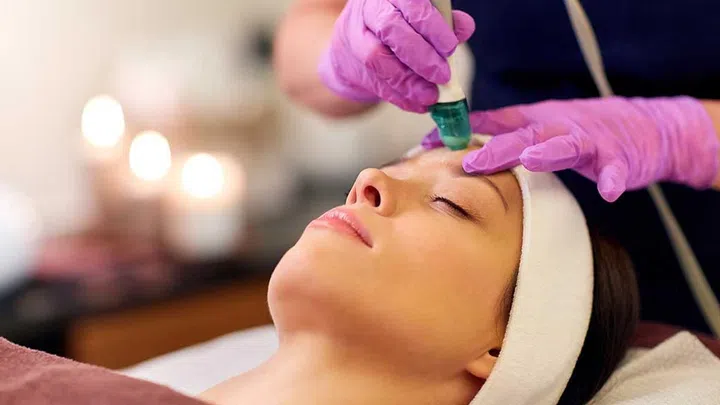Micro-dermabrasion is a treatment that exfoliates and removes the dry, dead, outermost layer of the skin.