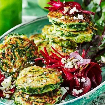 Cavolo Nero Fritters With Pickled Beetroot