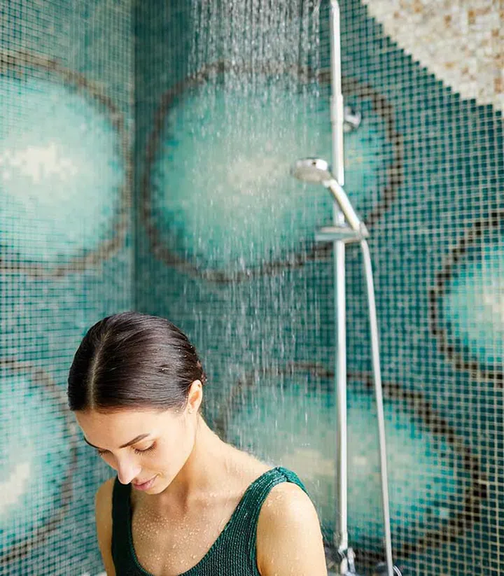 While you shower, take a moment to pay attention to the sound of the water and how it feels on your skin.
