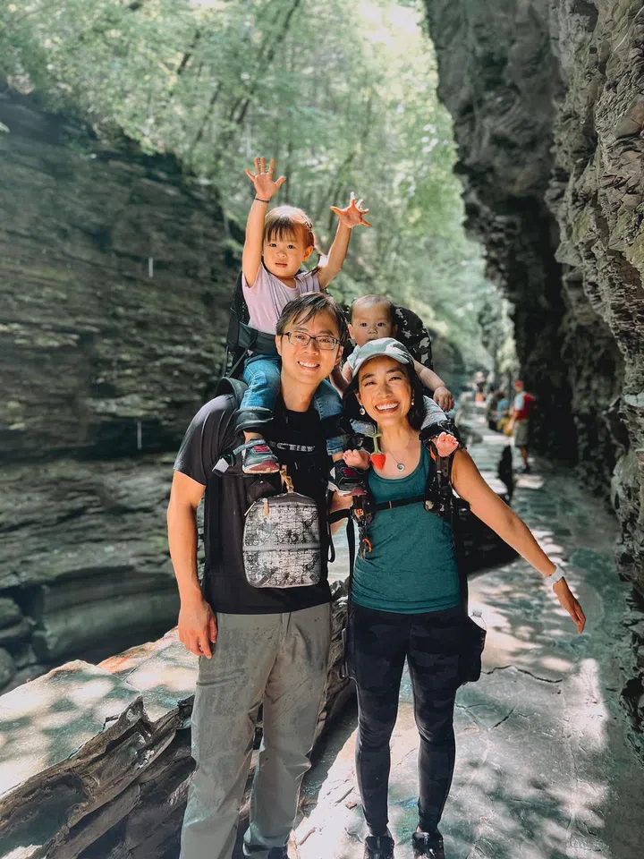 Angeline with her husband and two kids. Photo: Angeline Lim