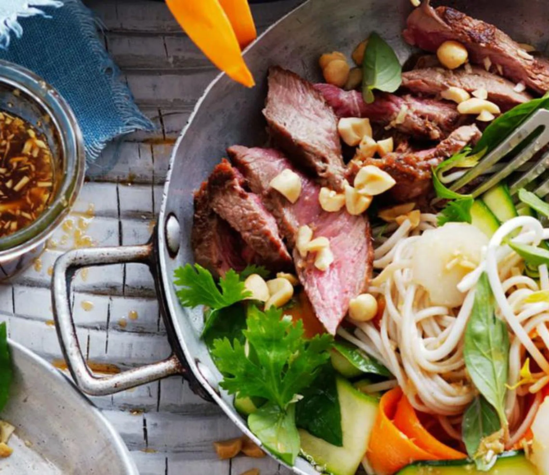 Noodle Salad With Ginger-Rubbed Beef