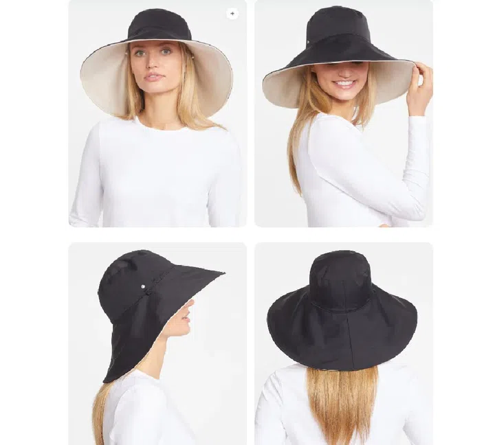 Reversible Ultra Wide Brim Sunhat with UPF50+ by Solbari ($78)