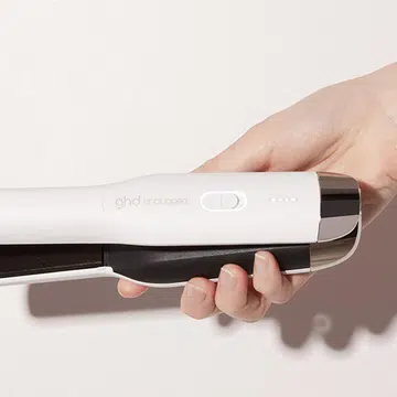 The GHD Unplugged is a portable and cordless hair styler.