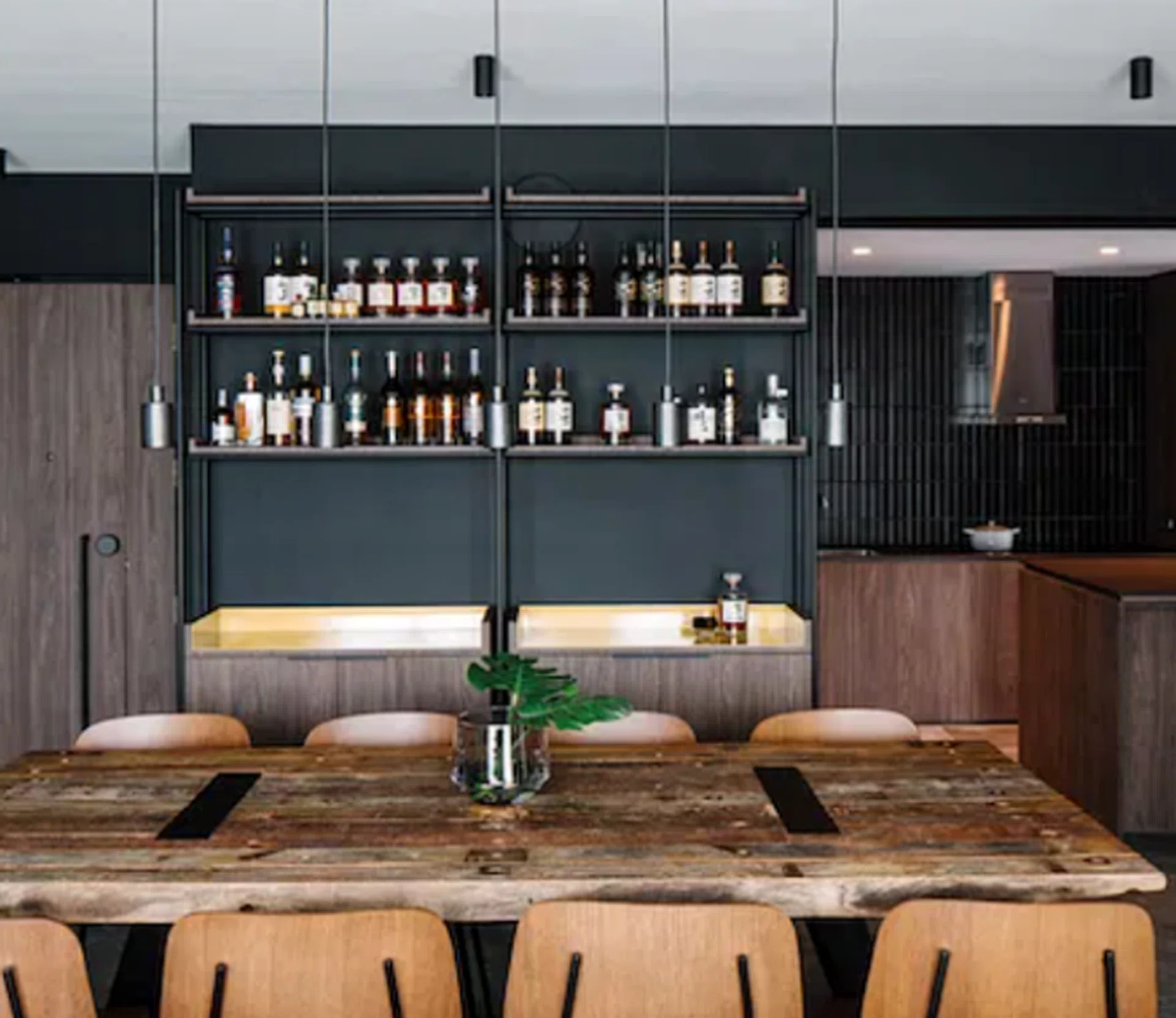 Dark Industrial-Style 5-Room BTO With A Striking Home Whisky Bar