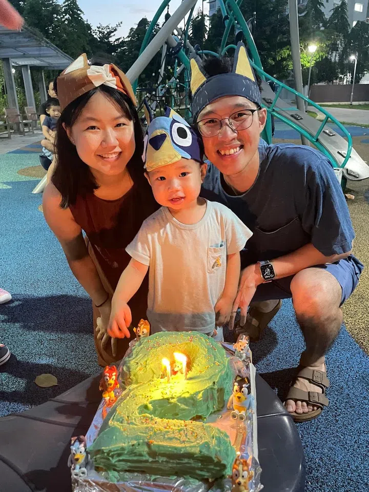 Emmerie Wong and her husband Adriel Gwee with their son Joash. Photo: Emmerie Wong