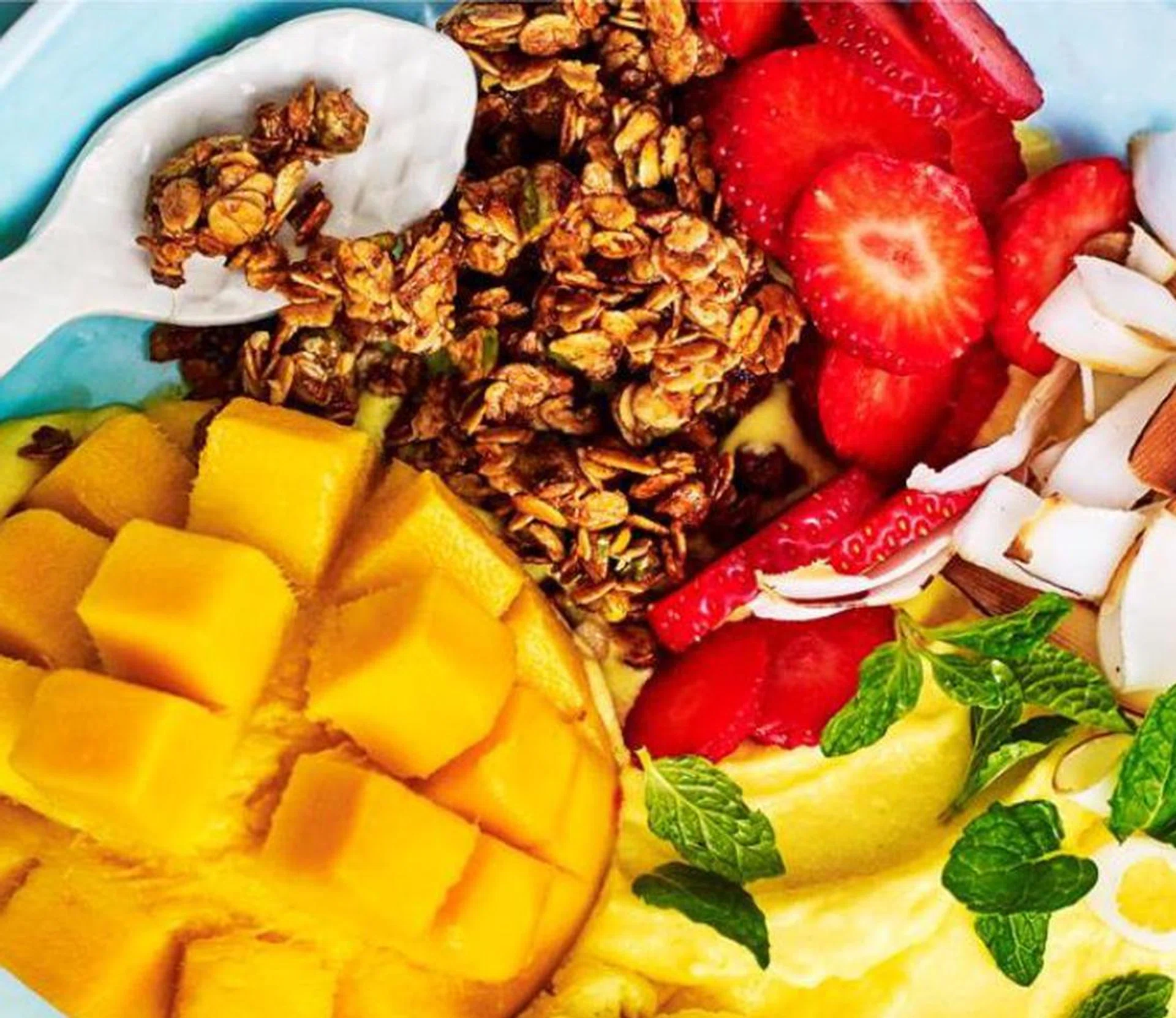 Frozen Mango Lassi Bowl With Cardamom Crumble