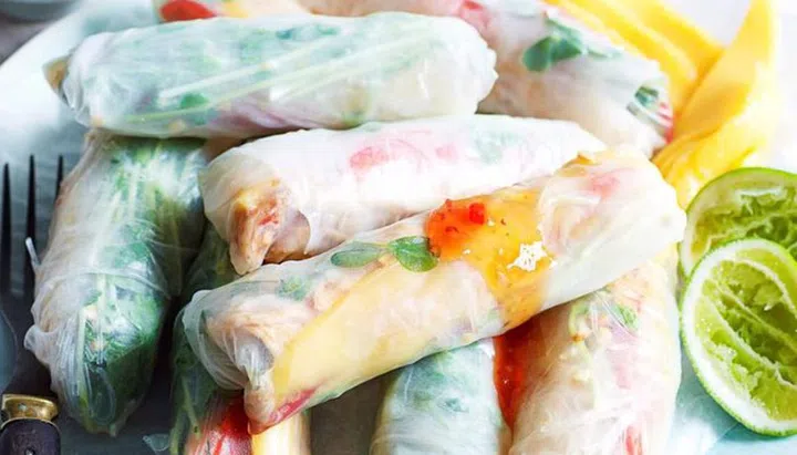 Chicken & Mango Rice Paper Rolls