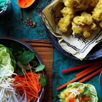Coconut & Prawn Fritters With Asian Salad