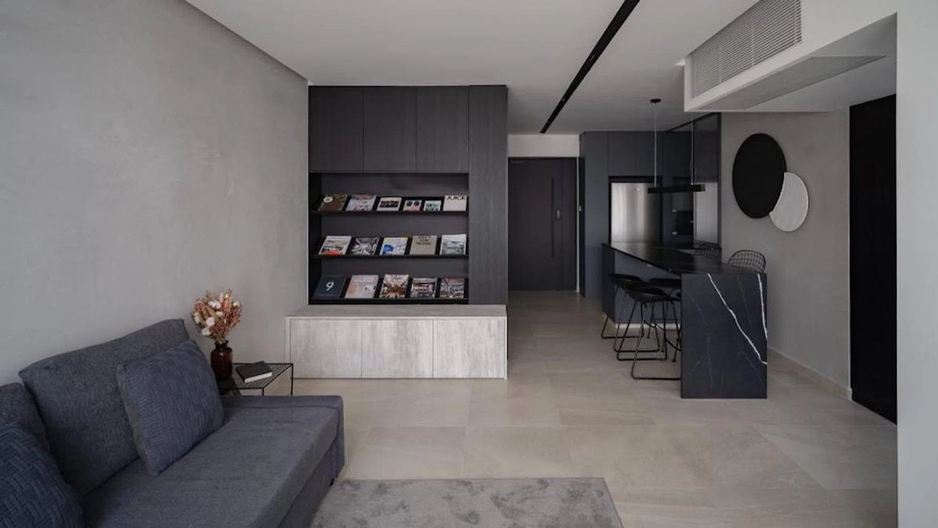 Minimalist monochrome HDB