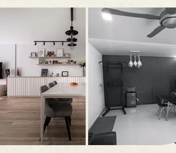 Farmhouse style resale flat before and after